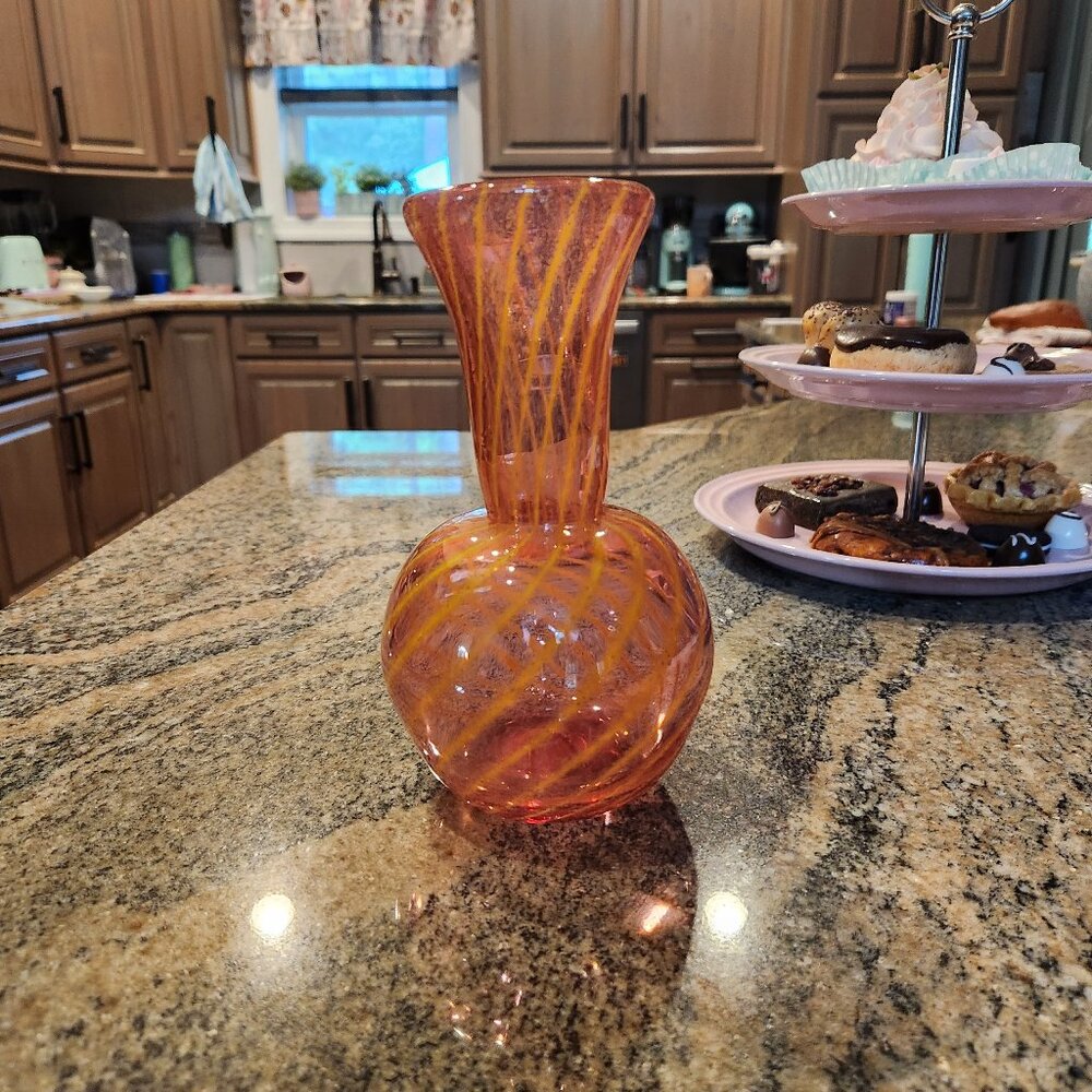 Rossi blown glass vase pink